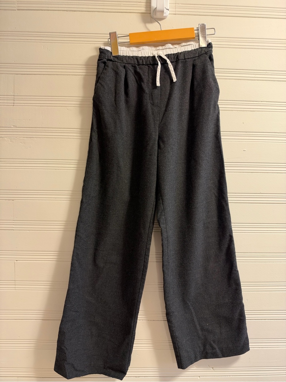 Zara Kids Charcoal Grey Wide Leg Drawstring Pants Size 13-14 164